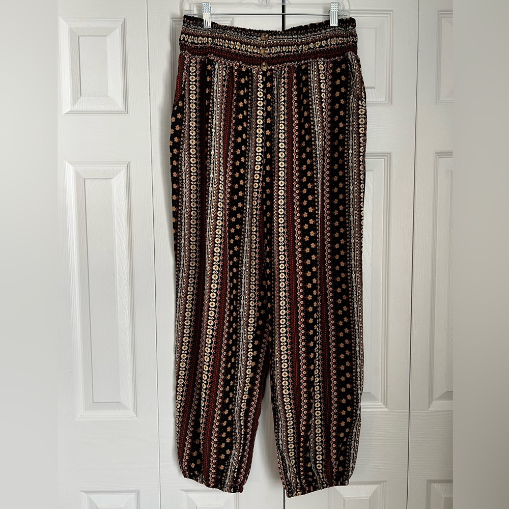Bohemian Striped Pants - Black and Brown